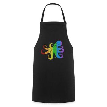 Octopus LGBT Rainbow Octopodes Octopoda - Cooking Apron - black - Front - AI Model Male 185 dark (185cm)