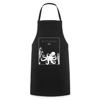 Octopus Chinese Hanzi Cephalopoda Octopodes - Cooking Apron - black - Front - AI Model Male 185 dark (185cm)