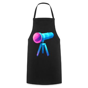 Conception de télescope plat et coloré - Tablier de cuisine - noir - Devant - AI Model Male 185 dark (185cm)