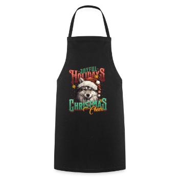 Loup de Noël - Tablier de cuisine - noir - Devant - AI Model Male 185 dark (185cm)