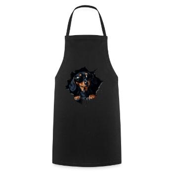 Drôle de chien Propriétaire de chien Chien mignon Teckel - Tablier de cuisine - noir - Devant - AI Model Male 185 dark (185cm)