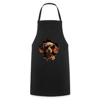 Funny Dog Dog Owner Cute Dog Dachshund - Cooking Apron - black - Front - AI Model Male 185 dark (185cm)