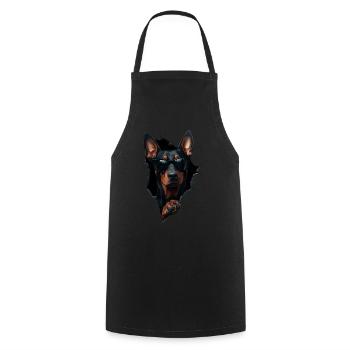Funny Dog Owner Cute Dog Doberman - Cooking Apron - black - Front - AI Model Male 185 dark (185cm)