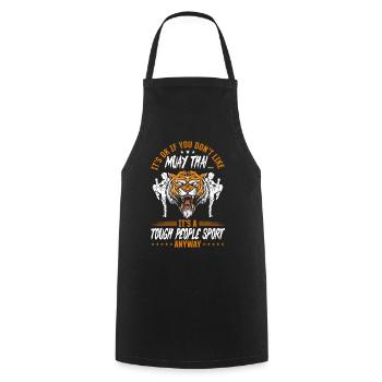 Muay Thai Martial Arts - Funny Muay Thai Fighting - Cooking Apron - black - Front - AI Model Male 185 dark (185cm)
