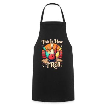 Bowling Saying Funny for Bowling Lovers, Bowlers - Cooking Apron - black - Front - AI Model Male 185 dark (185cm)