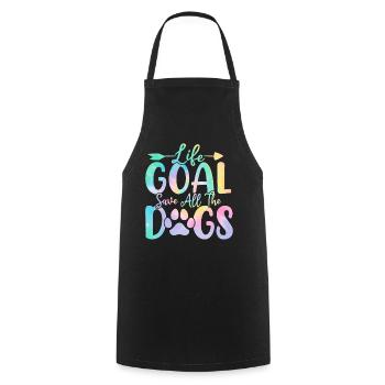 Lebensziel Rette alle Hunde Tie Dye Lustiger Welpe - Kochschürze - Schwarz - Vorne - AI Model Male 185 dark (185cm)