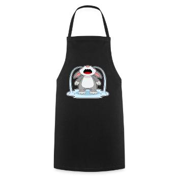 Lapin triste - Tablier de cuisine - noir - Devant - AI Model Male 185 dark (185cm)