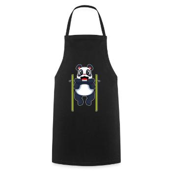 Panda Bodybuilder Klimmzüge Bodybuilding - Kochschürze - Schwarz - Vorne - AI Model Male 185 dark (185cm)