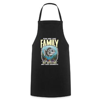 Aquarium Enthusiast Fish Are Like Family Aquarist - Cooking Apron - black - Front - AI Model Male 185 dark (185cm)