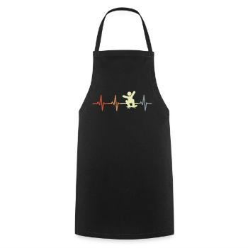 Planche à roulette Stick Figure Heartbeat - Tablier de cuisine - noir - Devant - AI Model Male 185 dark (185cm)