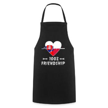 Slowakei und Polen 100% Freundschaft - Kochschürze - Schwarz - Vorne - AI Model Male 185 dark (185cm)