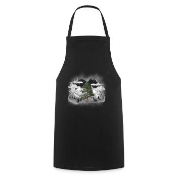 Nature Mountains Mountains Mountain Mountaineers Hike - Cooking Apron - black - Front - AI Model Male 185 dark (185cm)