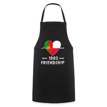 Portugal und Polen 100% Freundschaft - Kochschürze - Schwarz - Vorne - AI Model Male 185 dark (185cm)