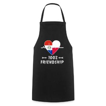 100 % amitié entre le Paraguay et la Pologne - Tablier de cuisine - noir - Devant - AI Model Male 185 dark (185cm)