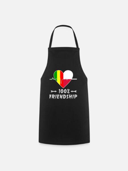 Mali und Polen 100% Freundschaft - Kochschürze - Schwarz