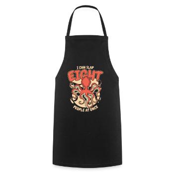 Peut gifler huit personnes à la fois Octopodes Octopoda - Tablier de cuisine - noir - Devant - AI Model Male 185 dark (185cm)