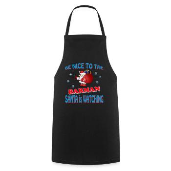 BARMAN DU PÈRE NOËL - Tablier de cuisine - noir - Devant - AI Model Male 185 dark (185cm)