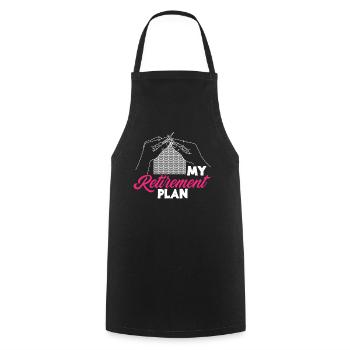 Tricoter mon plan de retraite - Tablier de cuisine - noir - Devant - AI Model Male 185 dark (185cm)