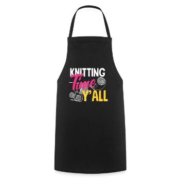 Du temps pour tricoter pour vous tous - Tablier de cuisine - noir - Devant - AI Model Male 185 dark (185cm)