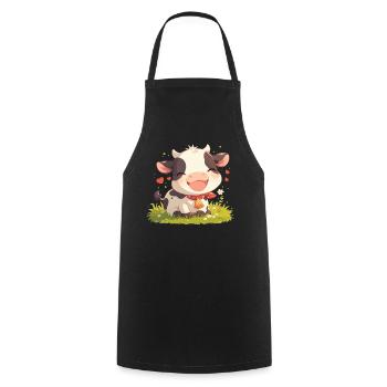Cows Cow - Cooking Apron - black - Front - AI Model Male 185 dark (185cm)