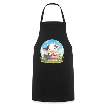 Cows Cow - Cooking Apron - black - Front - AI Model Male 185 dark (185cm)