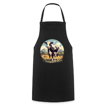 Cows Cow - Cooking Apron - black - Front - AI Model Male 185 dark (185cm)