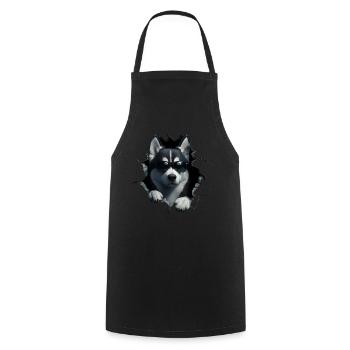 Drôle de chiens Propriétaire de chien Chien mignon Husky - Tablier de cuisine - noir - Devant - AI Model Male 185 dark (185cm)