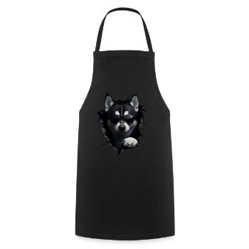 Drôle de chiens Propriétaire de chien Chien mignon Husky - Tablier de cuisine - noir - Devant - AI Model Male 185 dark (185cm)