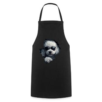 Funny Dog Owner Cute Dog Poodle - Cooking Apron - black - Front - AI Model Male 185 dark (185cm)