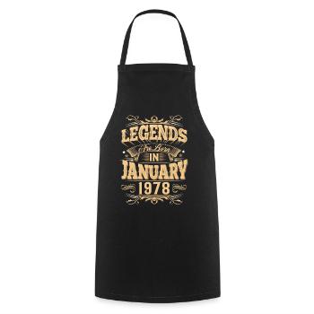 January 1978 Birthday Legend - Cooking Apron - black - Front - AI Model Male 185 dark (185cm)