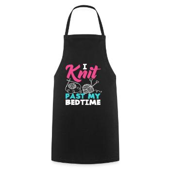 Knitting fun until late at night - Cooking Apron - black - Front - AI Model Male 185 dark (185cm)