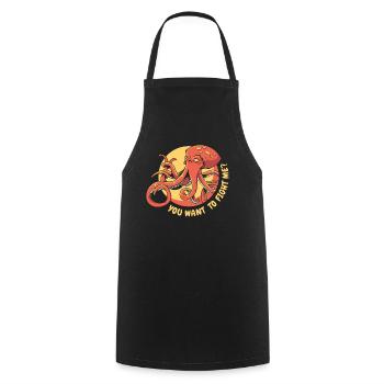 You Want To Fight Me Octopodes Octopoda - Cooking Apron - black - Front - AI Model Male 185 dark (185cm)