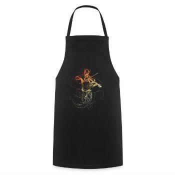 Vintage Violin Player Drawing - Cooking Apron - black - Front - AI Model Male 185 dark (185cm)