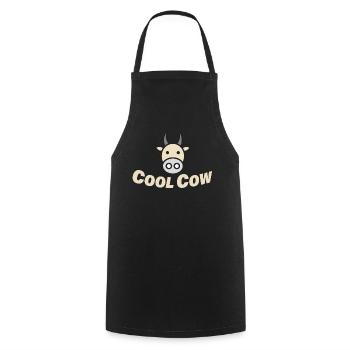 COOL COW - Cooking Apron - black - Front - AI Model Male 185 dark (185cm)
