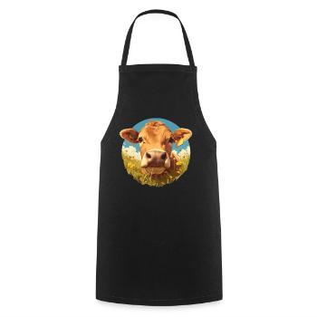 Cows Cow - Cooking Apron - black - Front - AI Model Male 185 dark (185cm)