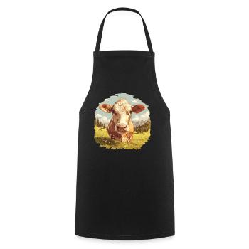 Cows Cow - Cooking Apron - black - Front - AI Model Male 185 dark (185cm)