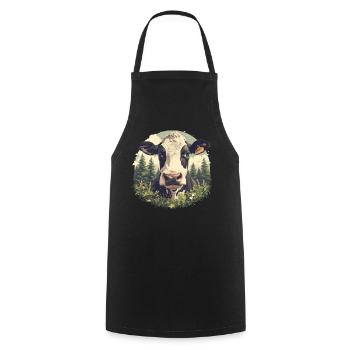 Cows Cow - Cooking Apron - black - Front - AI Model Male 185 dark (185cm)