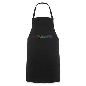 Gouda LGBT Rainbow Cheesemonger Maker Queso Gouda - Cooking Apron - black - Front - AI Model Male 185 dark (185cm)