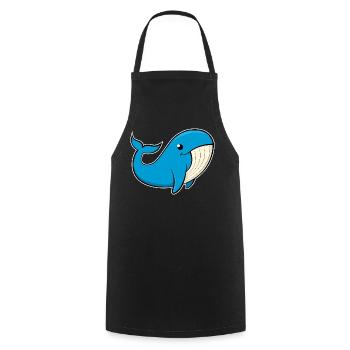 Cheerful image of a blue whale - Cooking Apron - black - Front - AI Model Male 185 dark (185cm)