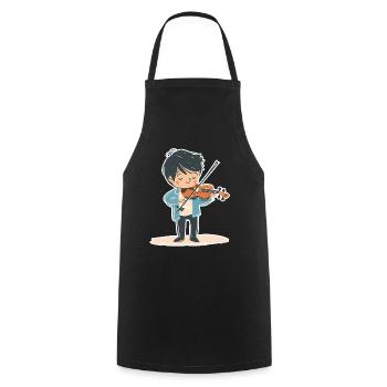 Little Violin Boy - Cooking Apron - black - Front - AI Model Male 185 dark (185cm)