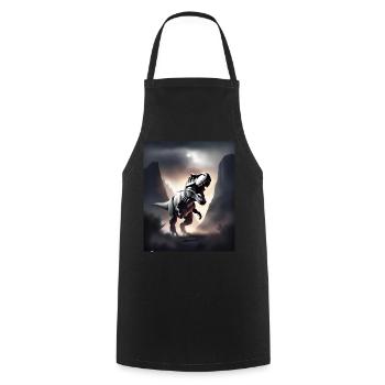 Dinosaure tyrannosaure rex impressionnant - Tablier de cuisine - noir - Devant - AI Model Male 185 dark (185cm)