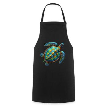 Amoureux des tortues de mer Motif safari animalier - Tablier de cuisine - noir - Devant - AI Model Male 185 dark (185cm)