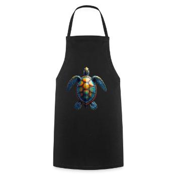 Amoureux des tortues de mer Motif safari animalier - Tablier de cuisine - noir - Devant - AI Model Male 185 dark (185cm)