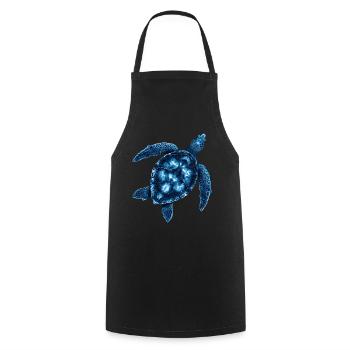 Amoureux des tortues de mer Motif safari animalier - Tablier de cuisine - noir - Devant - AI Model Male 185 dark (185cm)