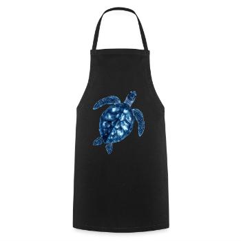 Amoureux des tortues de mer Motif safari animalier - Tablier de cuisine - noir - Devant - AI Model Male 185 dark (185cm)