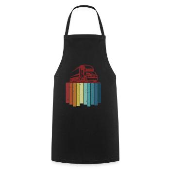 Retro Trucker Legends Truckie Lover Truck Driver - Cooking Apron - black - Front - AI Model Male 185 dark (185cm)