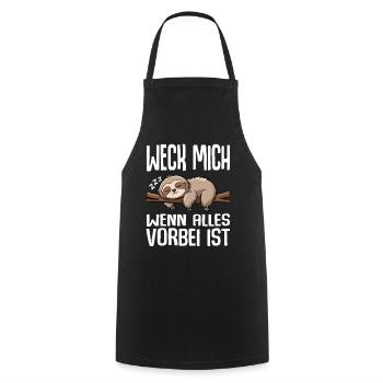 Weck Mich Wenn Alles Vorbei Ist / Langschläfer - Kochschürze - Schwarz - Vorne - AI Model Male 185 dark (185cm)