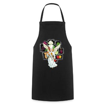 heavenly cooking vegetables angel cook cook - Cooking Apron - black - Front - AI Model Male 185 dark (185cm)