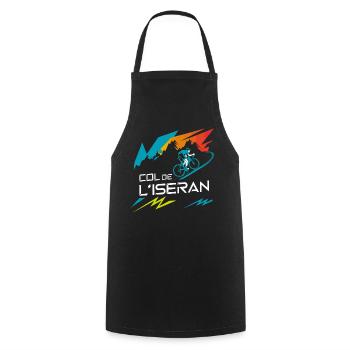 Col de l’Iseran Cycling Art - Cooking Apron - black - Front - AI Model Male 185 dark (185cm)