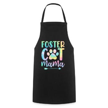 Foster Cat Mama Drôle de chat Tie Dye Sauvetage Maman - Tablier de cuisine - noir - Devant - AI Model Male 185 dark (185cm)